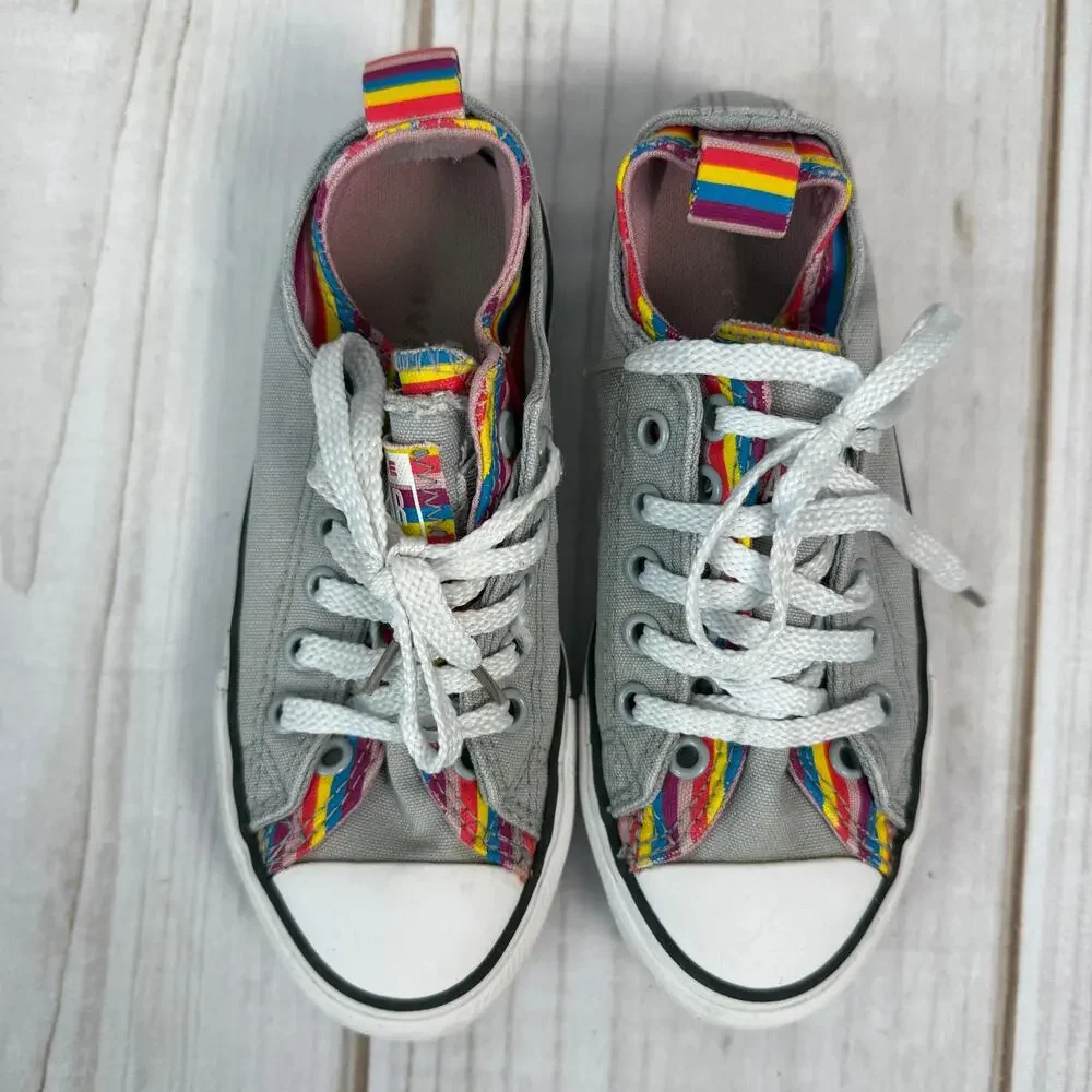 Converse All Star Chuck Taylor Rainbow Trim Low Top Sneakers Kids Shoes